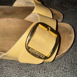 Birkenstock Gold Sandals with Shiny Gold Buckle
